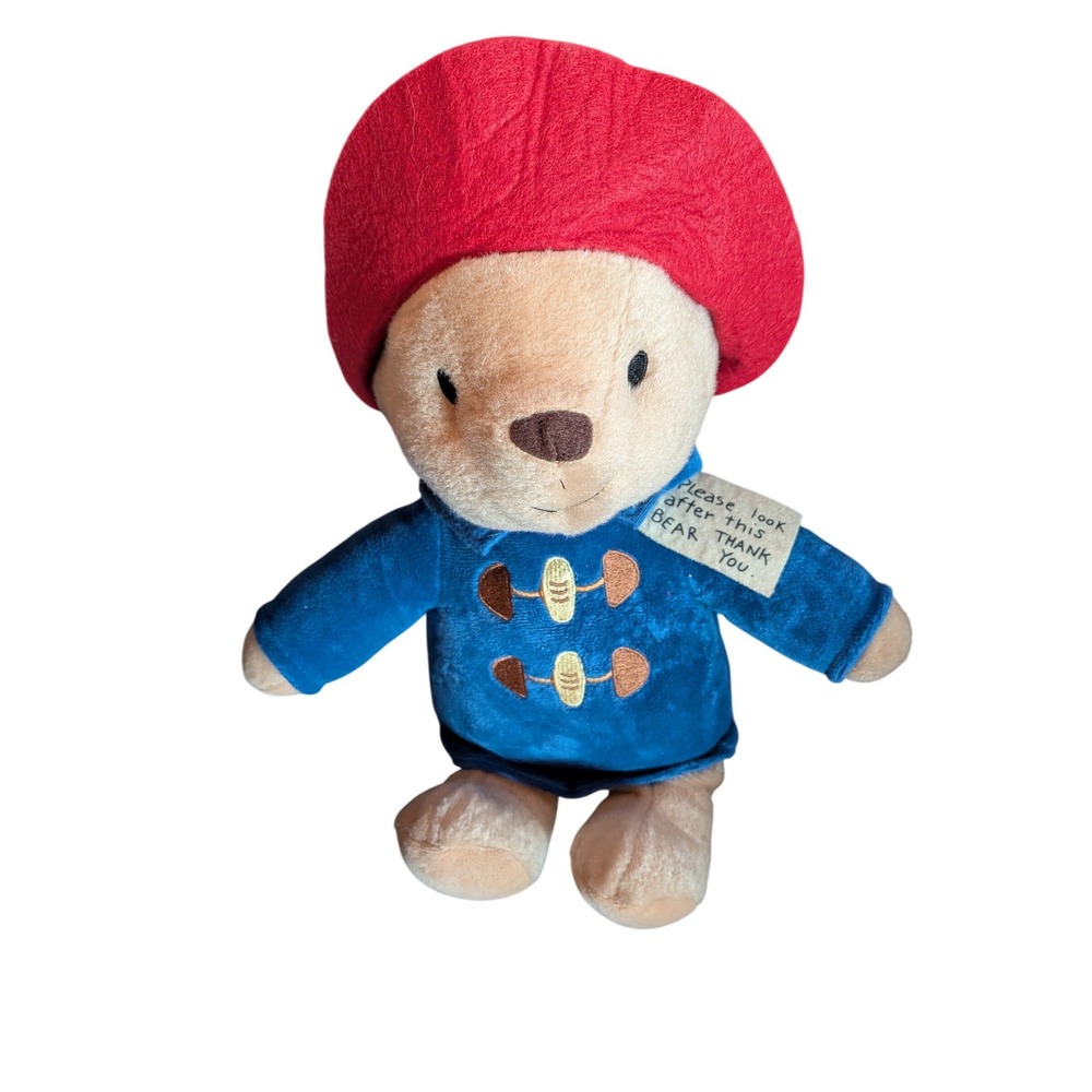 Paddington Bear Plush Stuffed Animal Blue Duffle Coat‎ Red Hat 8 Inch Toy